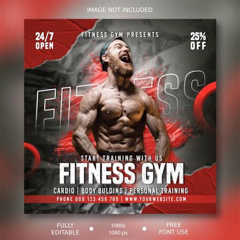 Premium Psd Eyecatching Gym And Fitness Social Media Banner Psd