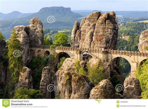 Bastion Bridge In Saxonia Near Dresden Stock Image | CartoonDealer.com ...