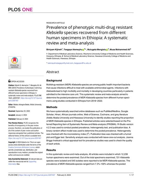 Pdf Prevalence Of Phenotypic Multi Drug Resistant Klebsiella Species