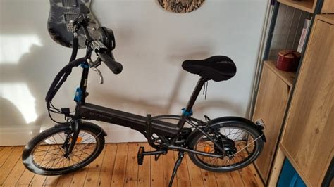 Electric Bike Btwin Tilt Foldable Bike Black Adult Tilt 500 Folding