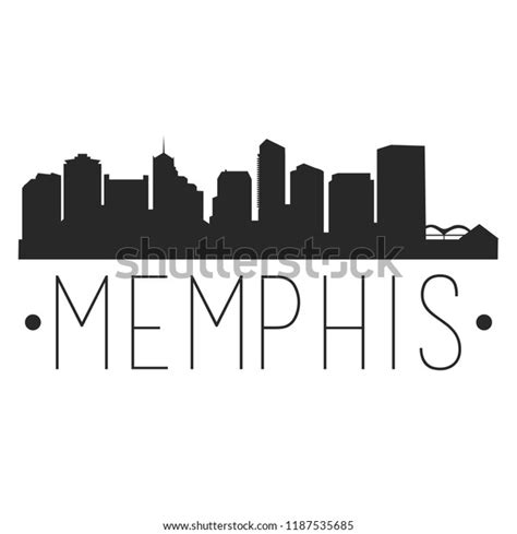 Memphis Tennessee Skyline Silhouette City Design Stock Vector Royalty