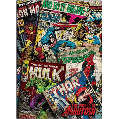 Marvel Comics Personalised Jigsaw Puzzle – 300 pcs – Silver Glitter