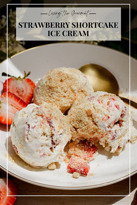 Strawberry Shortcake Ice Cream On A White Plate