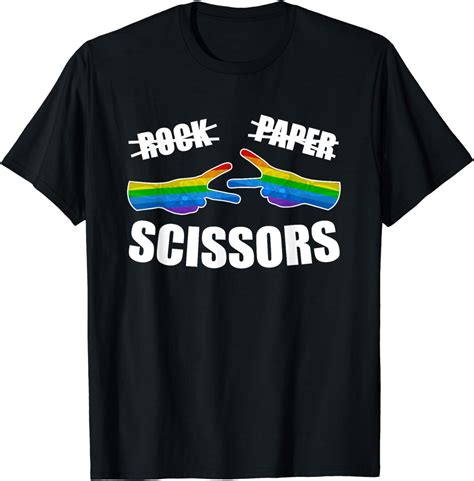 Rock Paper Scissors Lgbt Q Gay Pride Proud Ally Rainbow Flag T Shirt Walmart