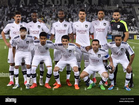 Doha 21st Feb 2018 Qatars Al Sadd Players Pose For A Team Photo