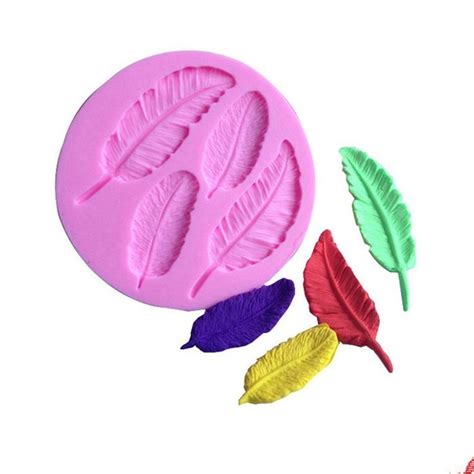 JLHua Feather Shape Decorative Cake Mould Silicone 3D Candy Pastry ...