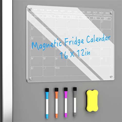 Amazon Magnetic Acrylic Calendar For Fridge 2 Pcs Clear Dry