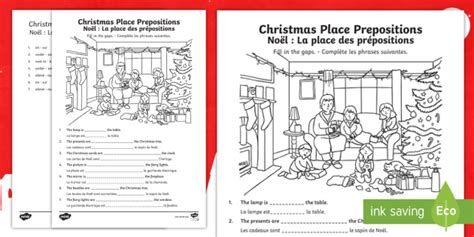 Christmas Place Prepositions Fill In The Gaps Worksheet Worksheet