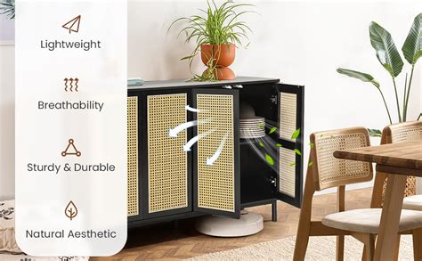 Amazon Yorking Buffets Cabinet Storage Rattan D Cor Door