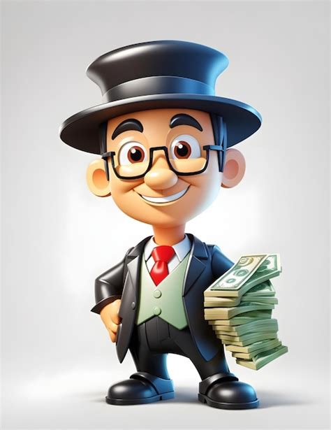 Premium AI Image | rich man cartoon character