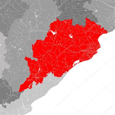 India estados mapa de Odisha Hecho a mano Se muestran ríos y lagos