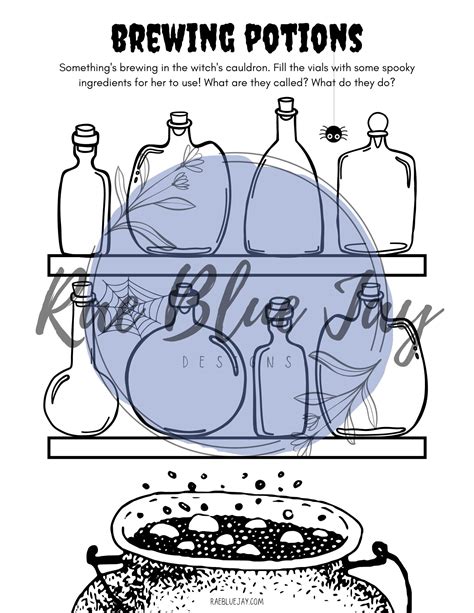 Brewing Potions Printable Activity INSTANT DOWNLOAD, Halloween Activity ...