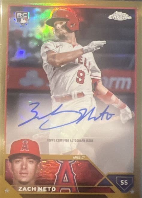 Zach Neto Topps Chrome Update Ac Zn Autographs Gold Wave