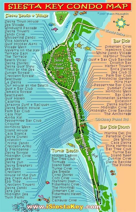 Illustrated Map Of Siesta Key Florida