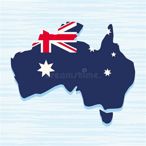 Australian Flag In Map Stock Vector Illustration Of Happy