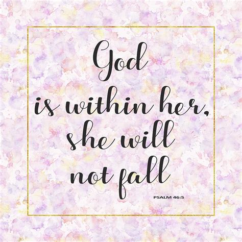 God Is Within Her She Will Not Fall Bible Quote Painting By Georgeta