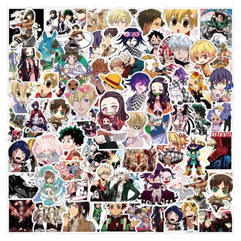 Anime Mixed Stickers[100 Pcs] Vinyl Waterproof Stickers for Laptop ...