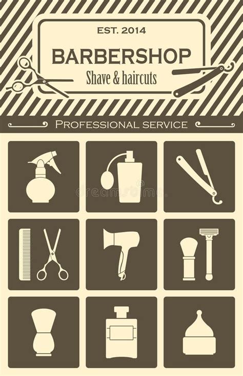 Barber Shop Old Fashioned Signs Vector Collection Stock Vector ...