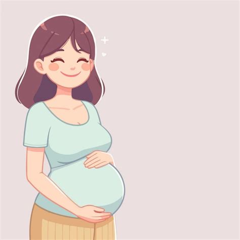 Premium Vector Vector Smiling Pregnant Women With Big Bellies