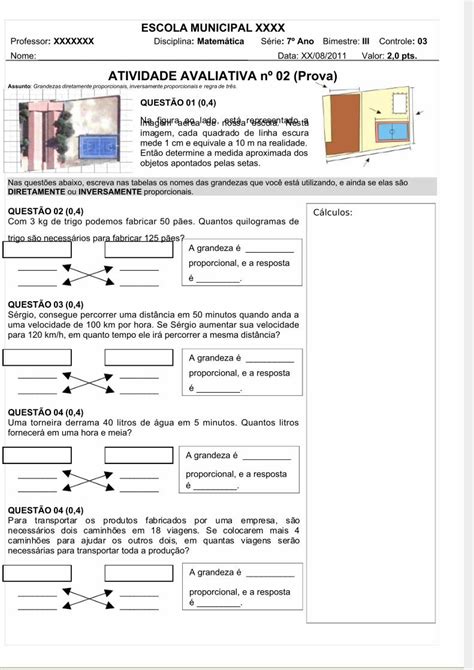 PDF 7º Ano Matematica Bim III 03 Atividade Avaliativa II