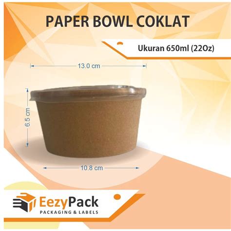 Jual Paper Bowl Tutup All Size Mangkok Kertas Paper Bowl Kraft 360