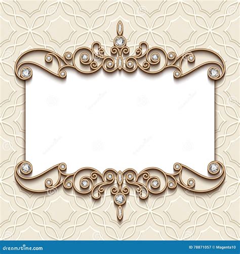 Vintage Diamond Jewelry Card, Invitation Template Stock Vector