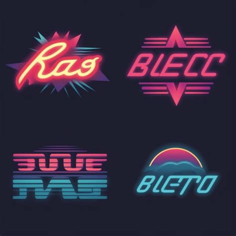 Make 80s retro style neon effects 3d unique logo designs by ...