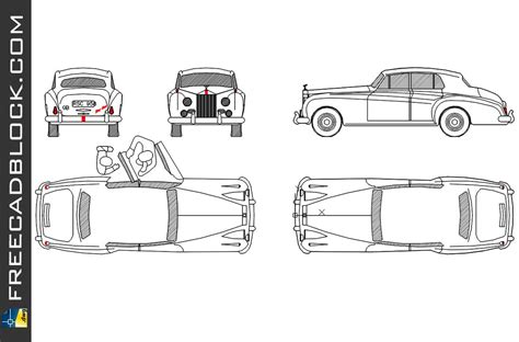 Rolls Royce Silver Cloud 1955 DWG Drawing Download Free in Autocad