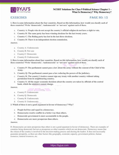 Ncert Solutions For Class 9 Civics Social Science Chapter 1 What Is Democracy Why Democracy