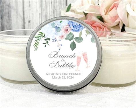 Brunch And Bubbly Bridal Shower Favors Personalized 4 Oz Favor Candles