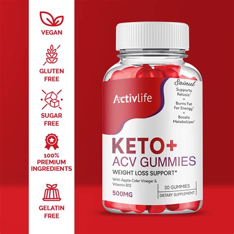 Activlife Keto Acv Gummies For Weight Loss Maximum Strength 3 Month Supply 3 Pack