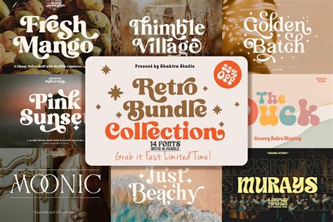 Modern Retro Font Bundle Collection Font Bundle, Cricut Font, Font ...