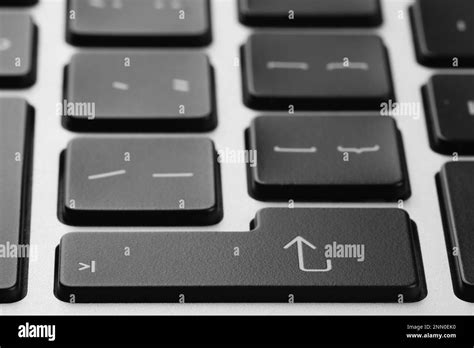 Closeup View Of Enter Key On Modern Computer Keyboard Stock Photo Alamy