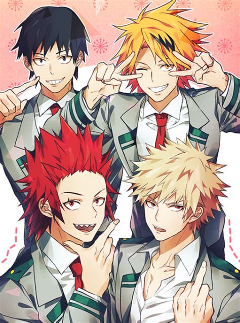 Boku No Hero Academia Hanta Sero Kaminari Denki Kirishima Eijirou Katsuki Bakugou My Hero