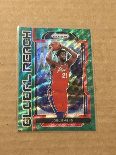 2021 22 NBA Panini Prizm Joel Embiid Global Reach 2 Green Wave Prizm