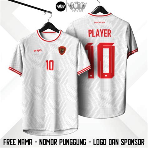 Jual PREMIUM BAJU JERSEY BOLA TIMNAS INDONESIA AWAY ERSPO PUTIH TERBARU