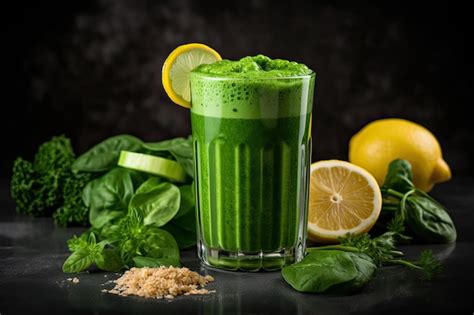 Premium AI Image Green Smoothie In A Glass