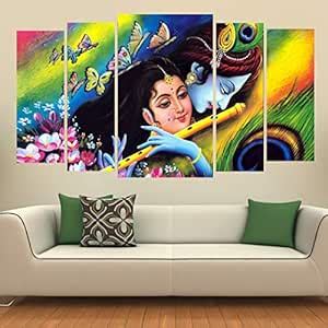 Kyara Arts Big Size Multiple Frames Beautiful Radha Krishna Wall