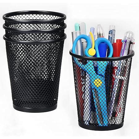 Amazon YBM HOME Office Round Desk Steel Mesh Pencil Cup Pen Holder