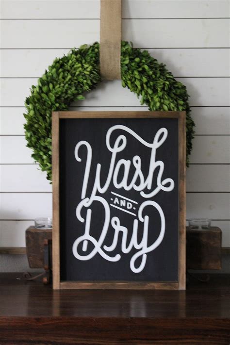 Wash And Dry Sign Laundry Room Decor Laundry Sign Farmhouse Etsy