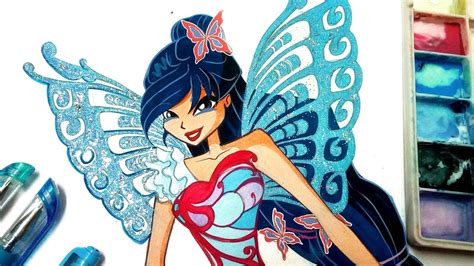 How To Draw Winx Club Musa Butterflix Drawing Tutorial Youtube