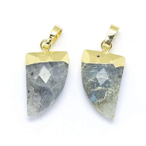 Pendentif Labradorite En Pierre Naturelle Forme Fourreau Facette