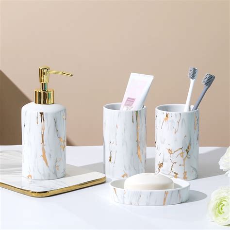 Jual Bathroom Set Tempat Perlengkapan Mandi Tempat Sabun Marble