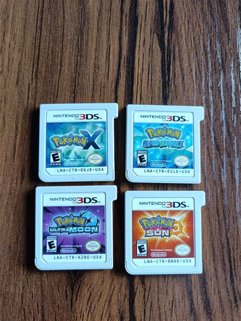 Nintendo 3ds Pokemon Cartridge Lot Ultra Moon X Alpha Sapphire