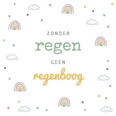 Zomaar Kaart Regenboog Wolk Sterkte Dikke Kaartje Go