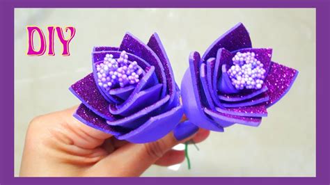 How To Make Super Easy Flowers Diy Glitter Foam Flower Design