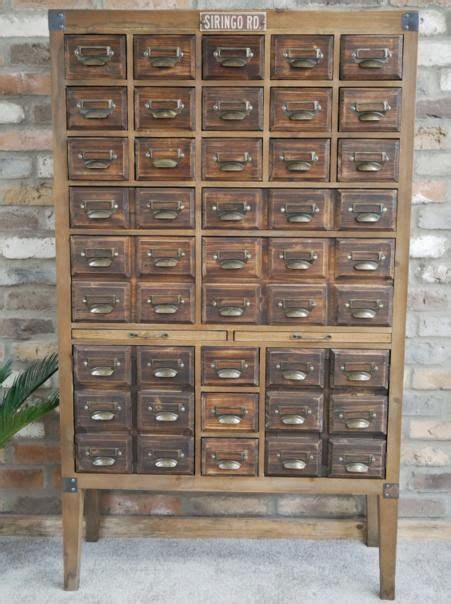 Hoxton Wood Industrial Style Multi Drawer Hobby Collectors Cabinet 85 X 34 X 145cm