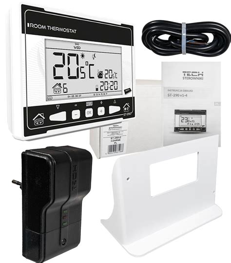 STEROWNIK TERMOSTAT REGULATOR TEMPERATURY POKOJOWY CZARNY TECH ST 290