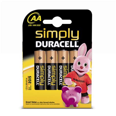 Duracell 81235210 Simply Aa Battery 4 Pack