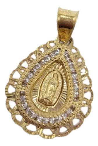 Medalla En Oro Amarillo De 10k Tipo Gota Virgen De Guadalupe Meses